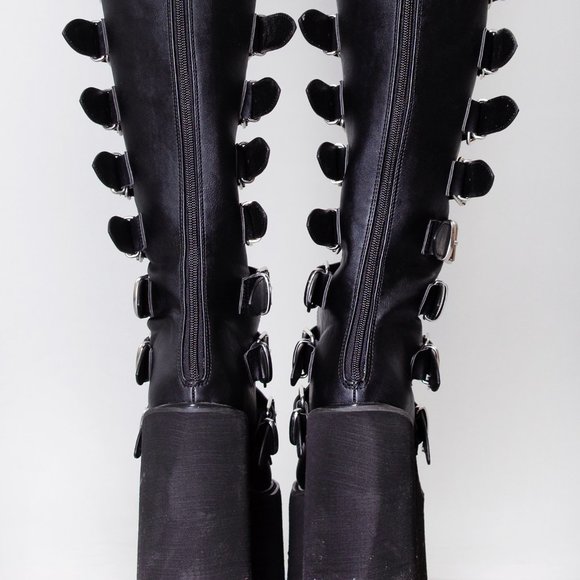 SWING 815 Beautiful Destruction Black Platform Boots - Picture 2 of 2